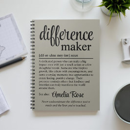 Cuaderno Custom Difference Maker Definition Thank You Gift