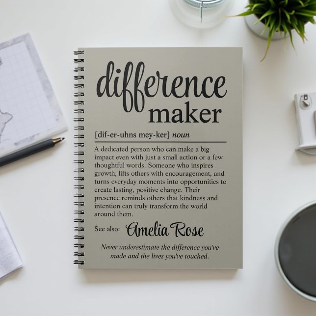 Cuaderno Custom Difference Maker Definition Thank You Gift (Subido por el creador)
