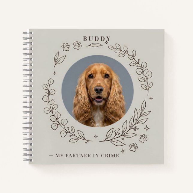 Cuaderno Custom Dog Photo Notebook | Elegant Pet Keepsake (Anverso)
