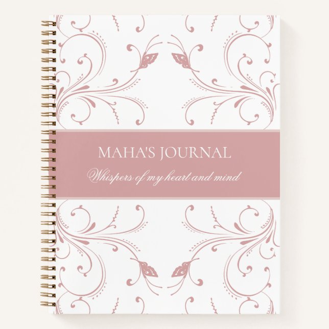 Cuaderno Custom Dusty Rose Botanical Butterfly Journal  (Anverso)