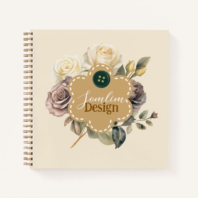 Cuaderno Custom Earthy background floral shape  (Anverso)