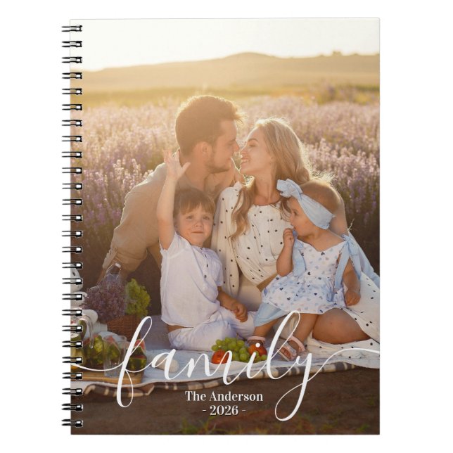 Cuaderno Custom Family Photo – Personalized Last Name  (Frente)
