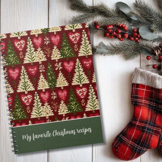 Cuaderno Custom Festive Knitted Style Pattern Recipe  (Subido por el creador)