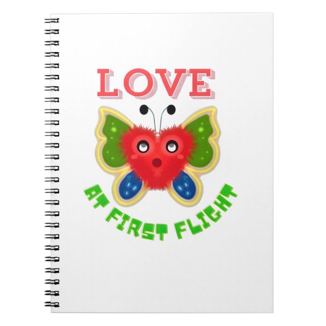 Cuaderno Custom Fuzzy Heart Butterfly Gift (Frente)