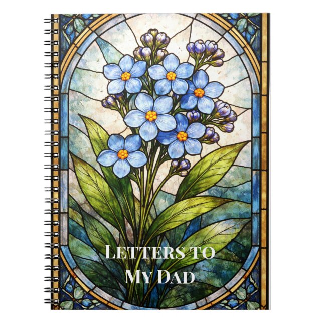 Cuaderno Custom Grief Journal Forget Me Not Stained Glass  (Frente)
