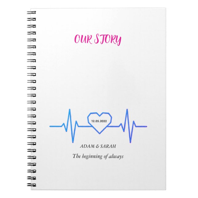 Cuaderno Custom Heartbeat Photo Notebook - Personalized Dat (Frente)
