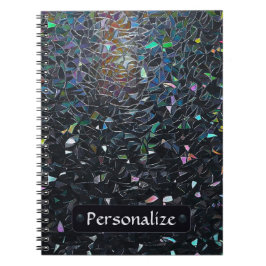 Cuaderno Custom Iridescent Abstract Stained Glass Pattern
