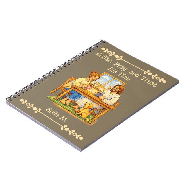 Cuaderno Custom Jesus & Coffee Crayon Art Prayer Journal (Lado Izquierdo)