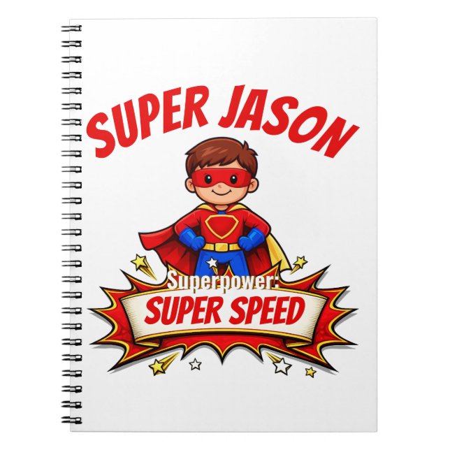 Cuaderno Custom Kids Superhero Name & Superpower (Frente)