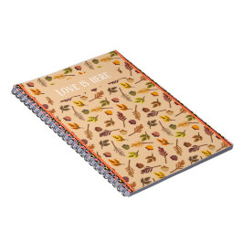 Cuaderno Custom Love is here Cozy autumn pattern Brown chic