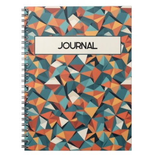 Cuaderno Custom Mid-Century Geometric Teal & Orange Pattern