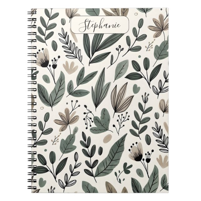 Cuaderno Custom Minimalist Botanical Journal Design (Frente)