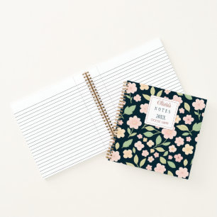 Cuaderno Custom Modern Pink Wildflowers