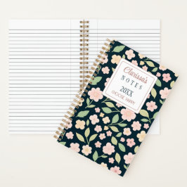 Cuaderno Custom Modern Pink Wildflowers