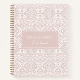 Cuaderno Custom Name Blush Rose Vector Pattern Journal