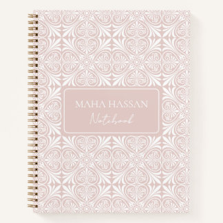 Cuaderno Custom Name Blush Rose Vector Pattern Journal