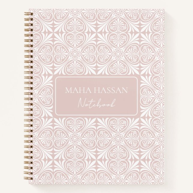 Cuaderno Custom Name Blush Rose Vector Pattern Journal (Anverso)