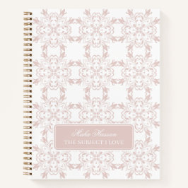 Cuaderno Custom Name Blush Rose Vector Pattern Journal