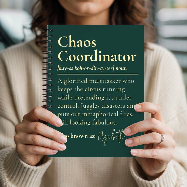 Cuaderno Custom Name Chaos Coordinator Journal for Teams (Custom Chaos Coordinator Notebook Gift for Boss, Custom Name Chaos Coordinator Journal for Teams)