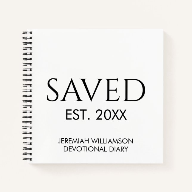 Cuaderno Custom Name Christian Saved Est Devotional  (Anverso)