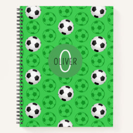 Cuaderno Custom Name Kids Soccer Ball Green