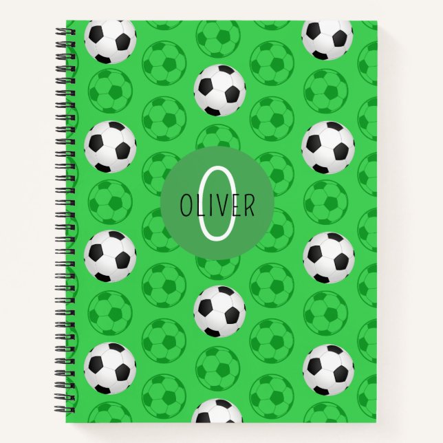 Cuaderno Custom Name Kids Soccer Ball Green (Anverso)