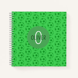 Cuaderno Custom Name Kids Soccer Ball Green Boys School
