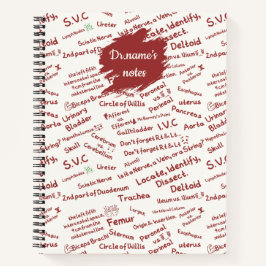 Cuaderno Custom Name Medical Anatomy Doodle Pattern Noteboo