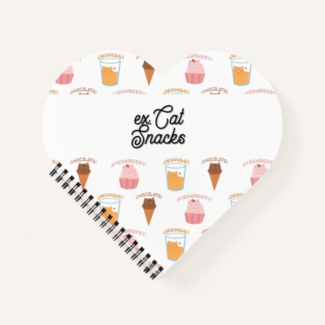 Cuaderno Custom Name Pink Cupcake and Black Cat Pattern  (Anverso)