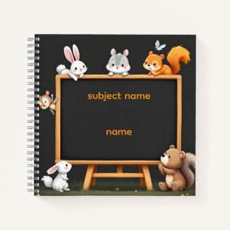 Cuaderno Custom Name & Topic Woodland Animals Notebook