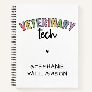 Cuaderno Custom Name Veterinary Tech Técnico de Vet