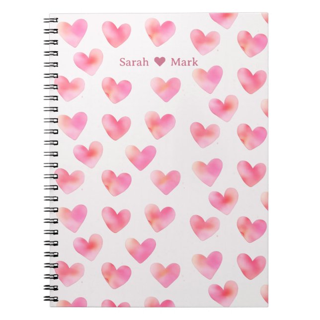 Cuaderno Custom Names Romantic Pink Love Design -  (Frente)