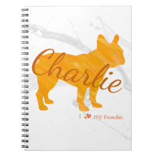 Cuaderno Custom Pastel Orange French Bulldog - Frenchie