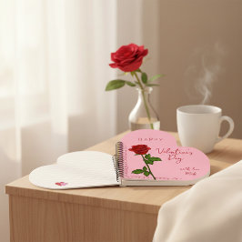 Cuaderno  Custom Personalized Valentine's Day Heart-Shaped 