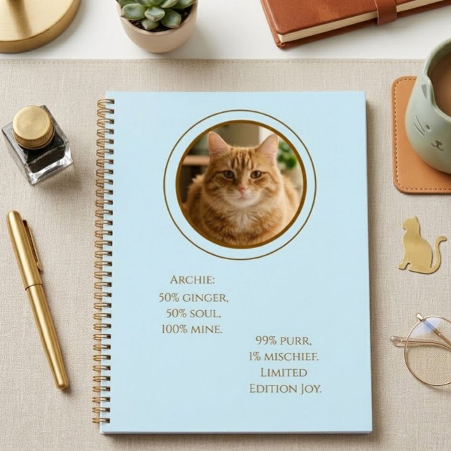 Cuaderno Custom Pet Photo Ginger Cat Personalized Notebook (Subido por el creador)