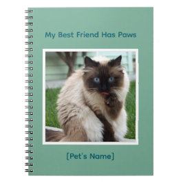 Cuaderno Custom Pet Photo & Name College Ruled Spiral      