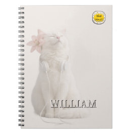 Cuaderno Custom photo cat pet silver notebook