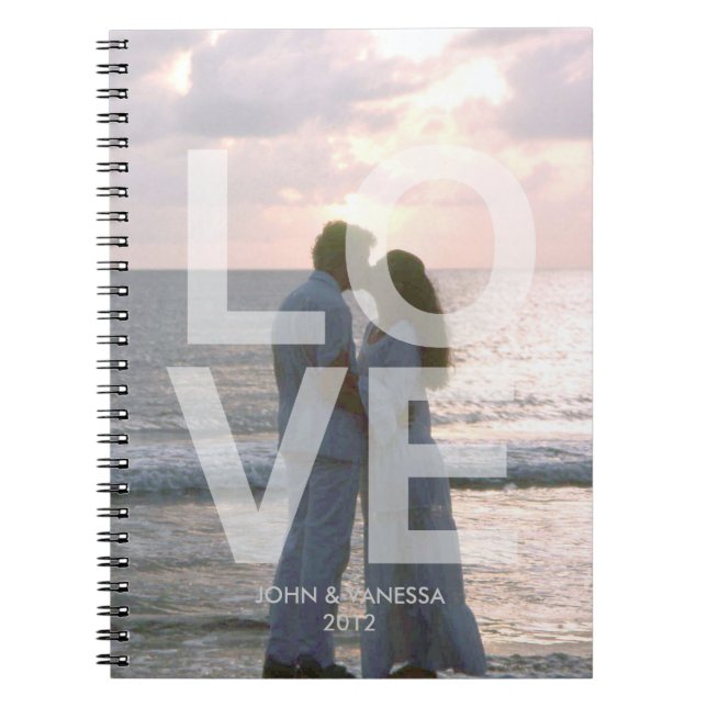 Cuaderno Custom photo cover LOVE modern wedding journal (Frente)