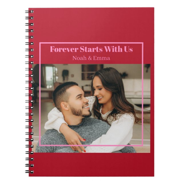 Cuaderno Custom Photo & Text Romantic Gift - Personalized  (Frente)