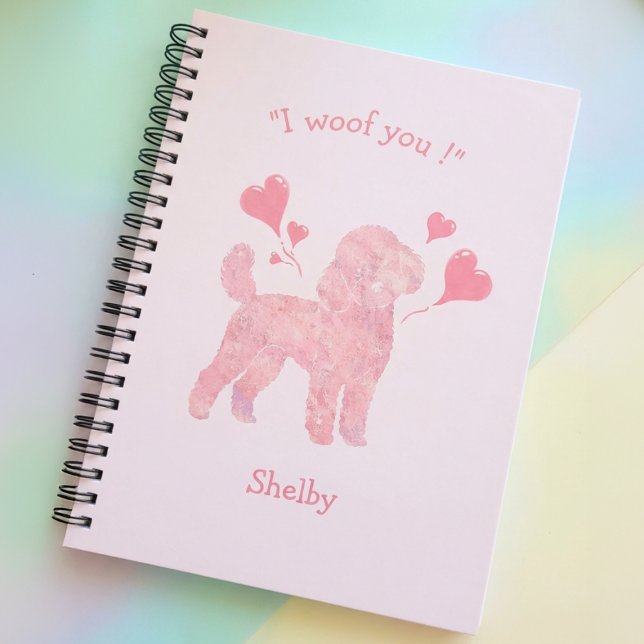 Cuaderno Custom Pink Poodle | Personalized Journal Gift (Subido por el creador)