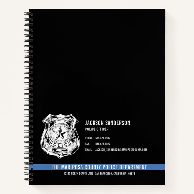 Cuaderno Custom Police Department Law Enforcement Logo (Anverso)