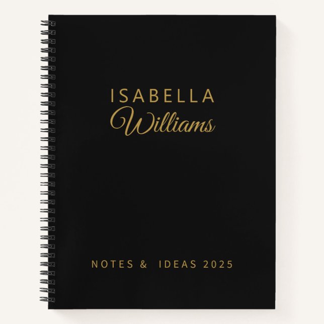 Cuaderno Custom Professional Notebook Modern Black Gold (Anverso)