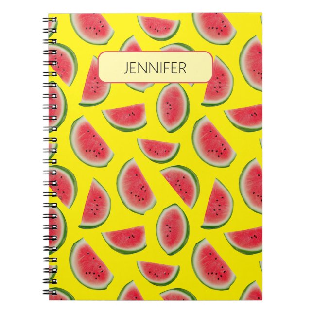 Cuaderno Custom Realistic Watermelon Slice Pattern Design (Frente)