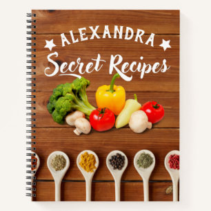 Cuaderno Custom Secret recipes Modern wood family