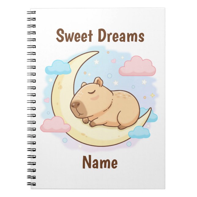 Cuaderno Custom Sweet Dreams Capybara Notebook (Frente)