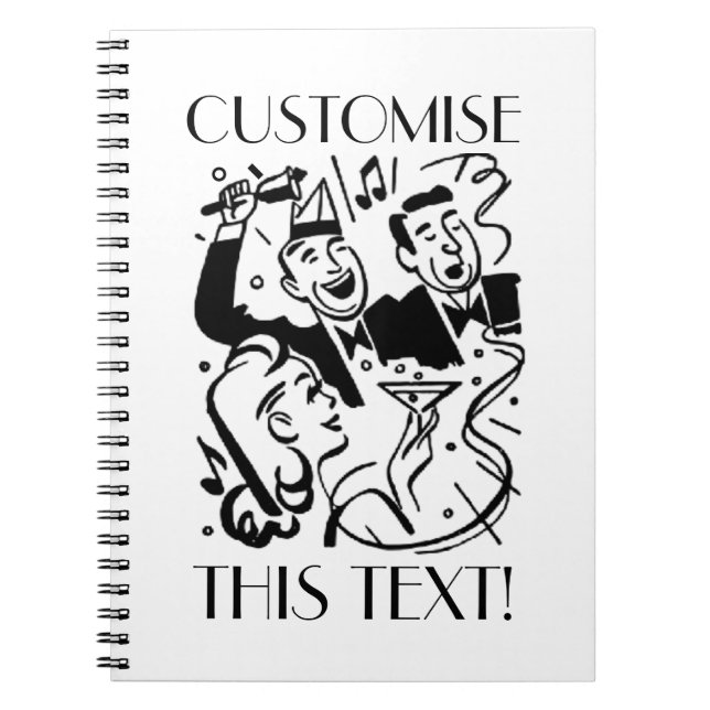 Cuaderno Custom Text Art Deco Cocktail Party (Frente)