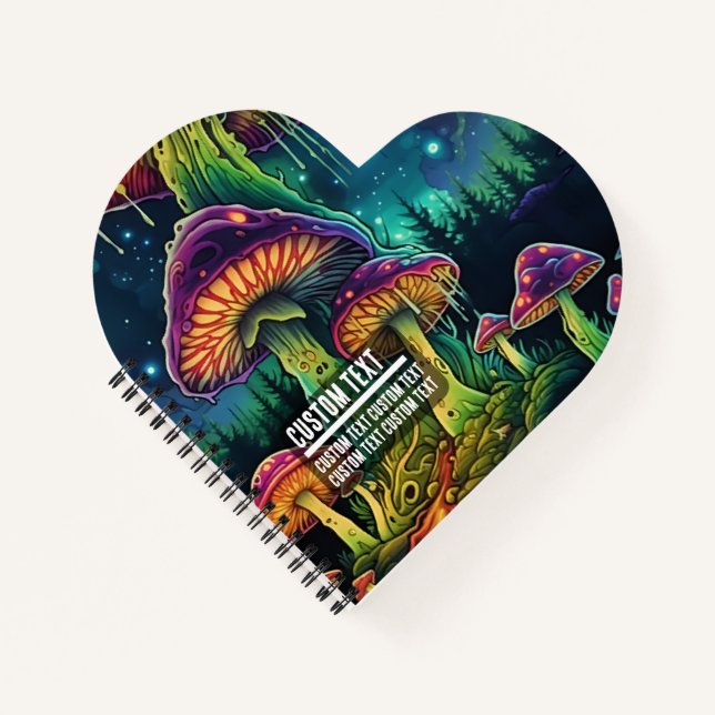 Cuaderno Custom Text Mystical Mushroom Grove Heart Journal  (Anverso)