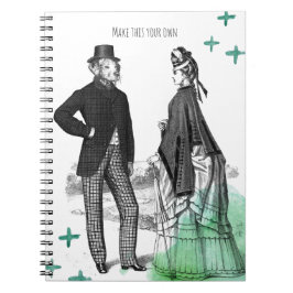 Cuaderno CUSTOM TEXT : Victorian Gentleman + Lady NoteBook