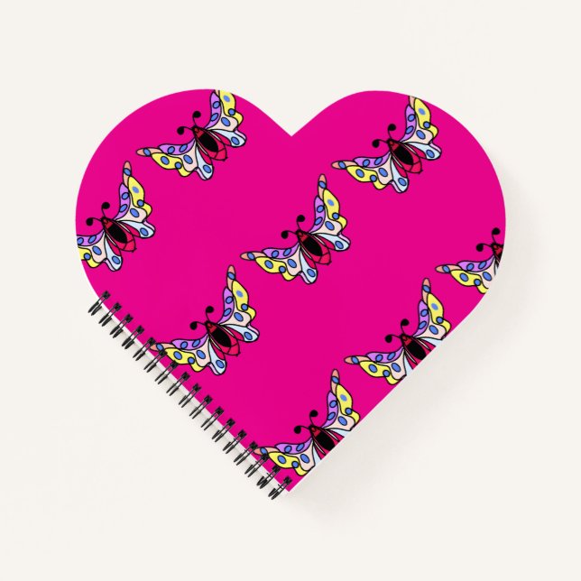 Cuaderno Custom Vibrant Modern Folk Butterfly Art (Anverso)