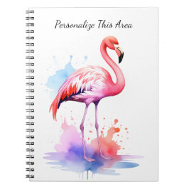 Cuaderno Custom Watercolor Flamingo Notebook